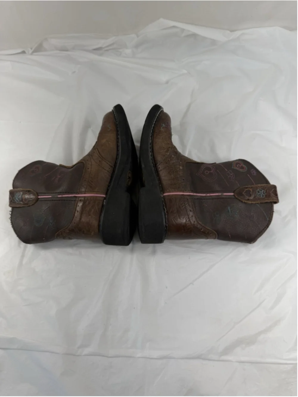 Justin Gypsy kids boot Size 12D Brown/Pink Cowboy Boots Style 9205JR